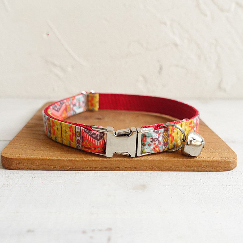 KFX-5797181 Adjustable Polyester Cat Collar with Bell - Stylish Daily Accessory
