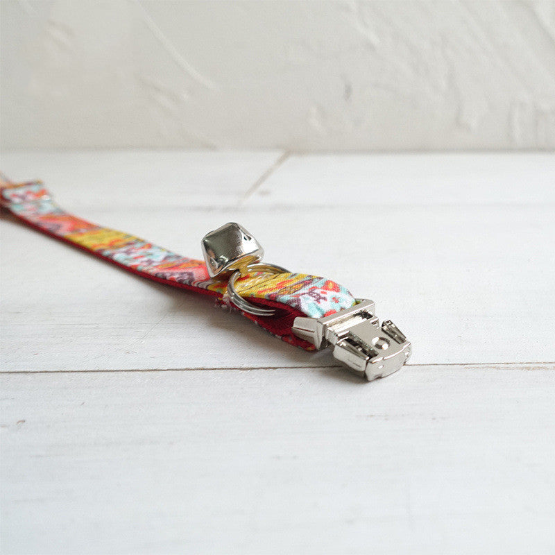 KFX-5797181 Adjustable Polyester Cat Collar with Bell - Stylish Daily Accessory