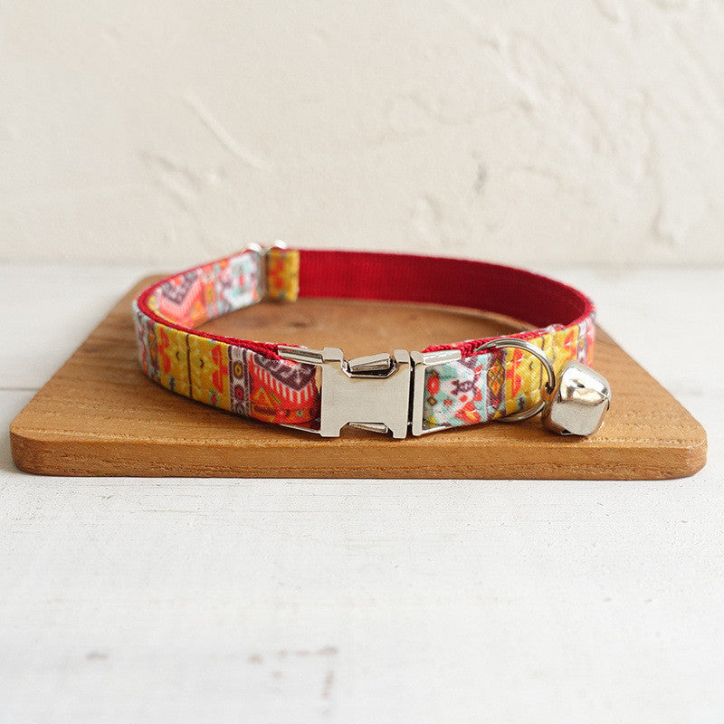 KFX-5797181 Adjustable Polyester Cat Collar with Bell - Stylish Daily Accessory