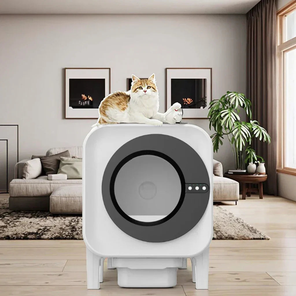 KFX-579859 Automatic Self-Cleaning Cat Litter Box with Air Purifier and Spacious Enclosed Design