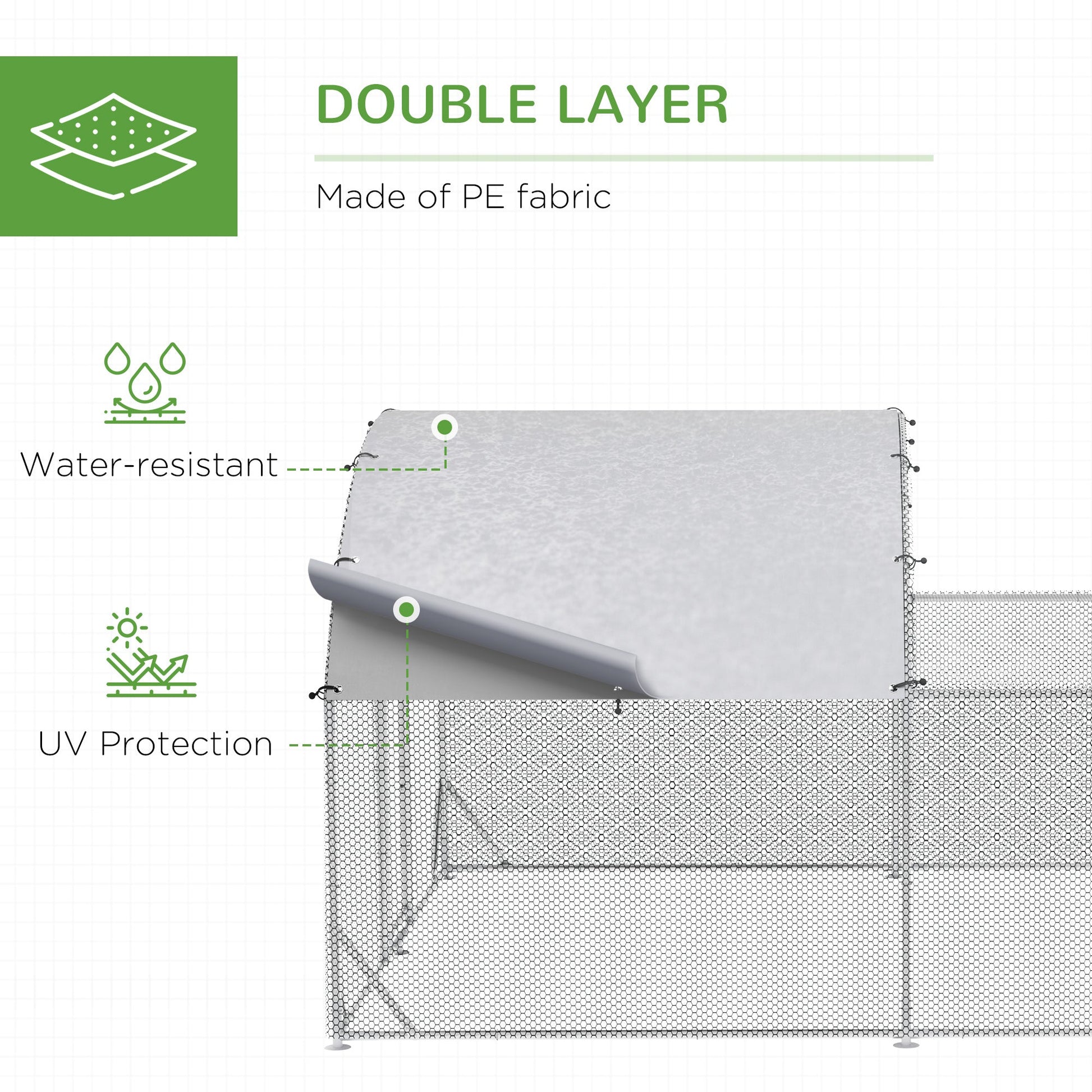 KFX-5798845 Large Outdoor Chicken Coop with Run, Waterproof and Anti-UV Cover for Poultry Protection