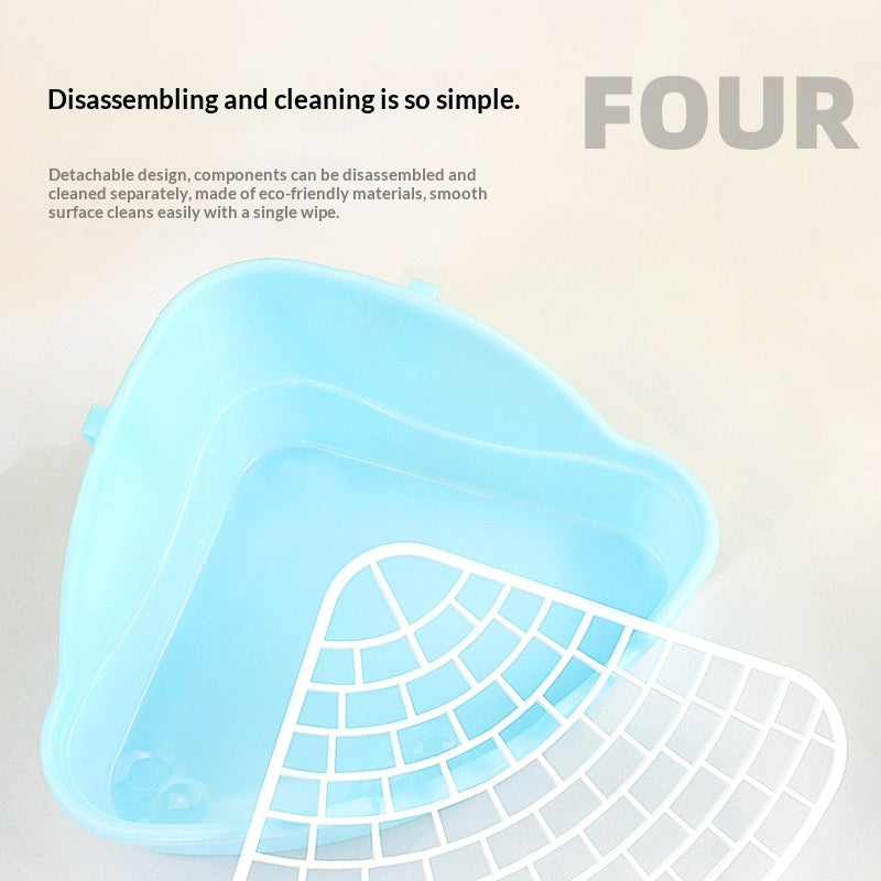 KFX-5798973 Triangular Pet Bunny Toilet in Multiple Colors: White, Yellow, Pink, Blue