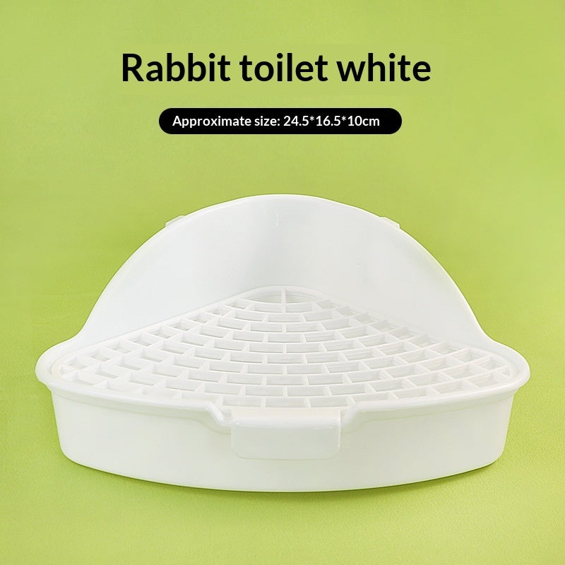 KFX-5798973 Triangular Pet Bunny Toilet in Multiple Colors: White, Yellow, Pink, Blue