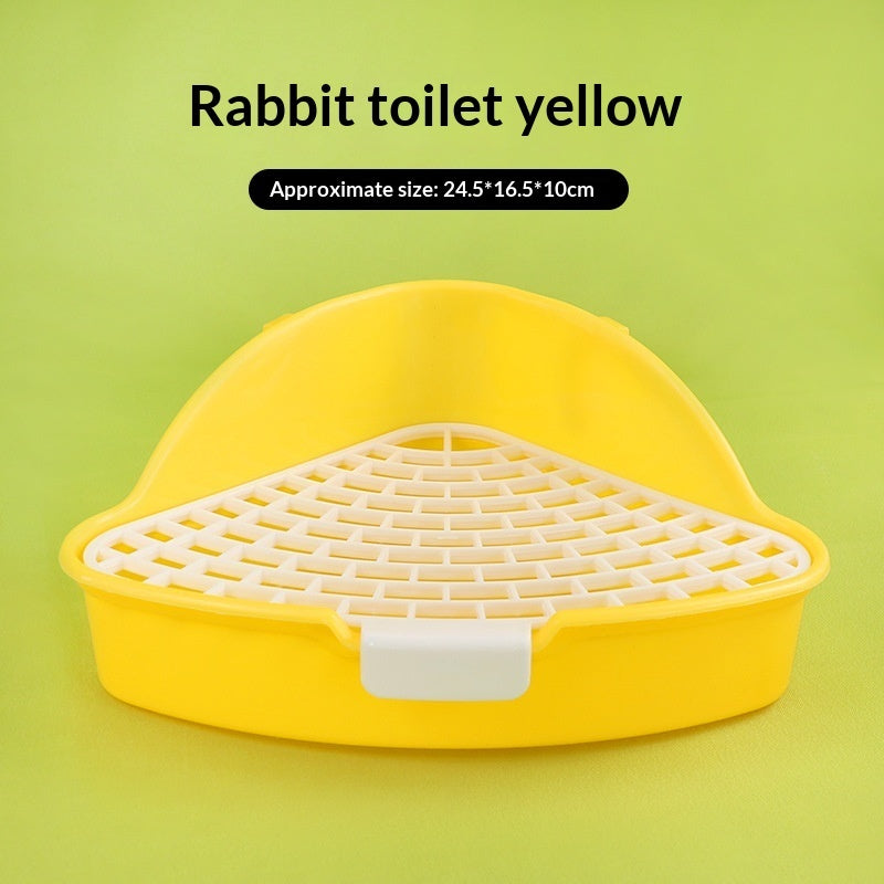 KFX-5798973 Triangular Pet Bunny Toilet in Multiple Colors: White, Yellow, Pink, Blue