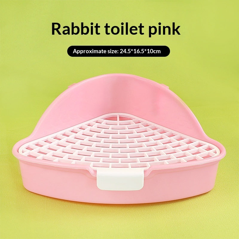 KFX-5798973 Triangular Pet Bunny Toilet in Multiple Colors: White, Yellow, Pink, Blue