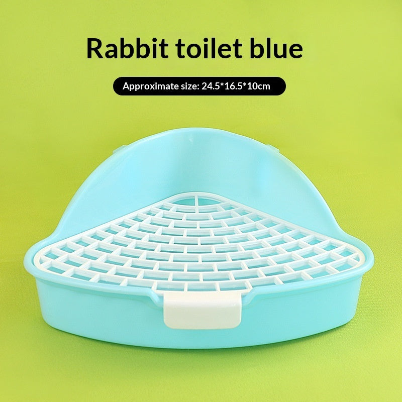 KFX-5798973 Triangular Pet Bunny Toilet in Multiple Colors: White, Yellow, Pink, Blue