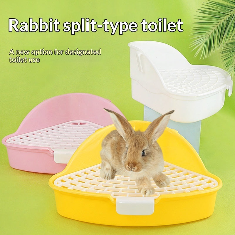 KFX-5798973 Triangular Pet Bunny Toilet in Multiple Colors: White, Yellow, Pink, Blue