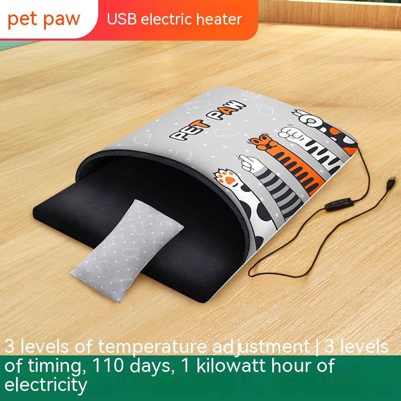KFX-5799229 Electrically Heated Plush Cat Litter Pad for Pets Up to 15 Pounds - 50x65cm