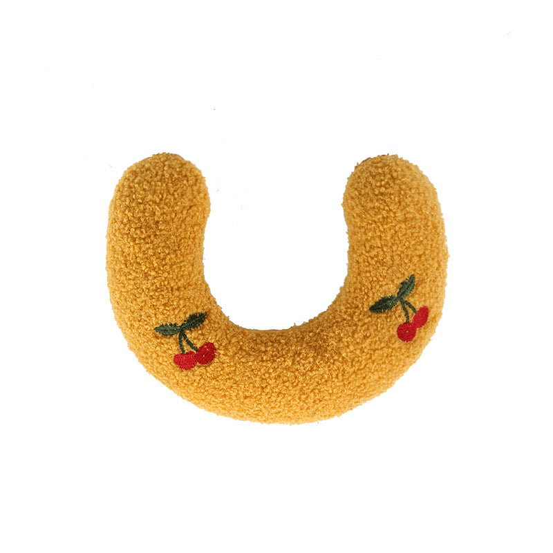 KFX-5801789 Cozy U-Shaped Pillow for Cats and Small Dogs - Soft Faux Fur Headrest for Deep Sleep and Comfort