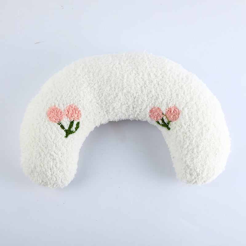 KFX-5801789 Cozy U-Shaped Pillow for Cats and Small Dogs - Soft Faux Fur Headrest for Deep Sleep and Comfort