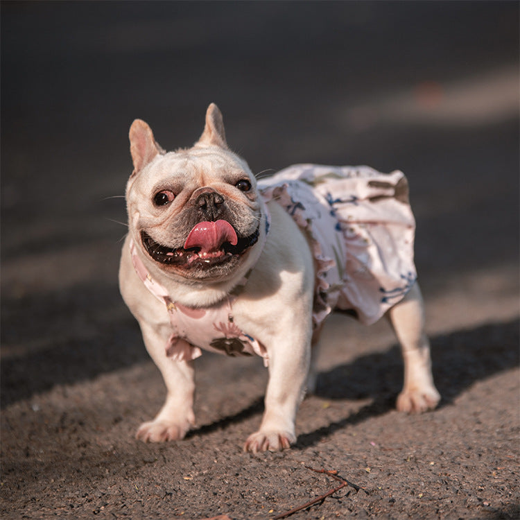 KFX-5802557 Cute Pink Cotton Dog Skirt for Small and Medium Dogs and Cats, Available in Multiple Sizes