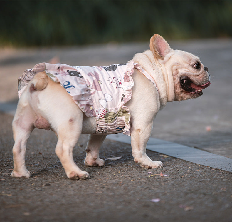 KFX-5802557 Cute Pink Cotton Dog Skirt for Small and Medium Dogs and Cats, Available in Multiple Sizes