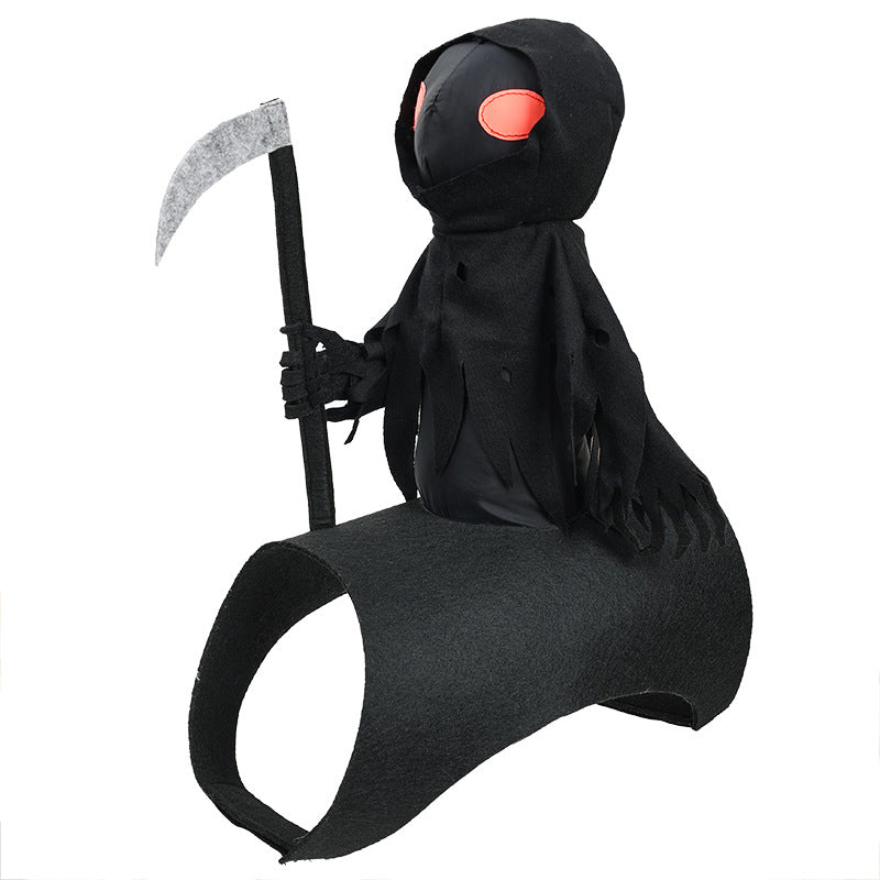KFX-5805501 Cute Black Harvest Themed Riding Outfit for Pets - Sizes S, M, L - Polyester Material