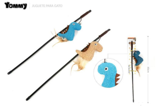 KFX-5805757 Dinosaur-Themed Cat Teaser Toy for Engaging Playtime Fun