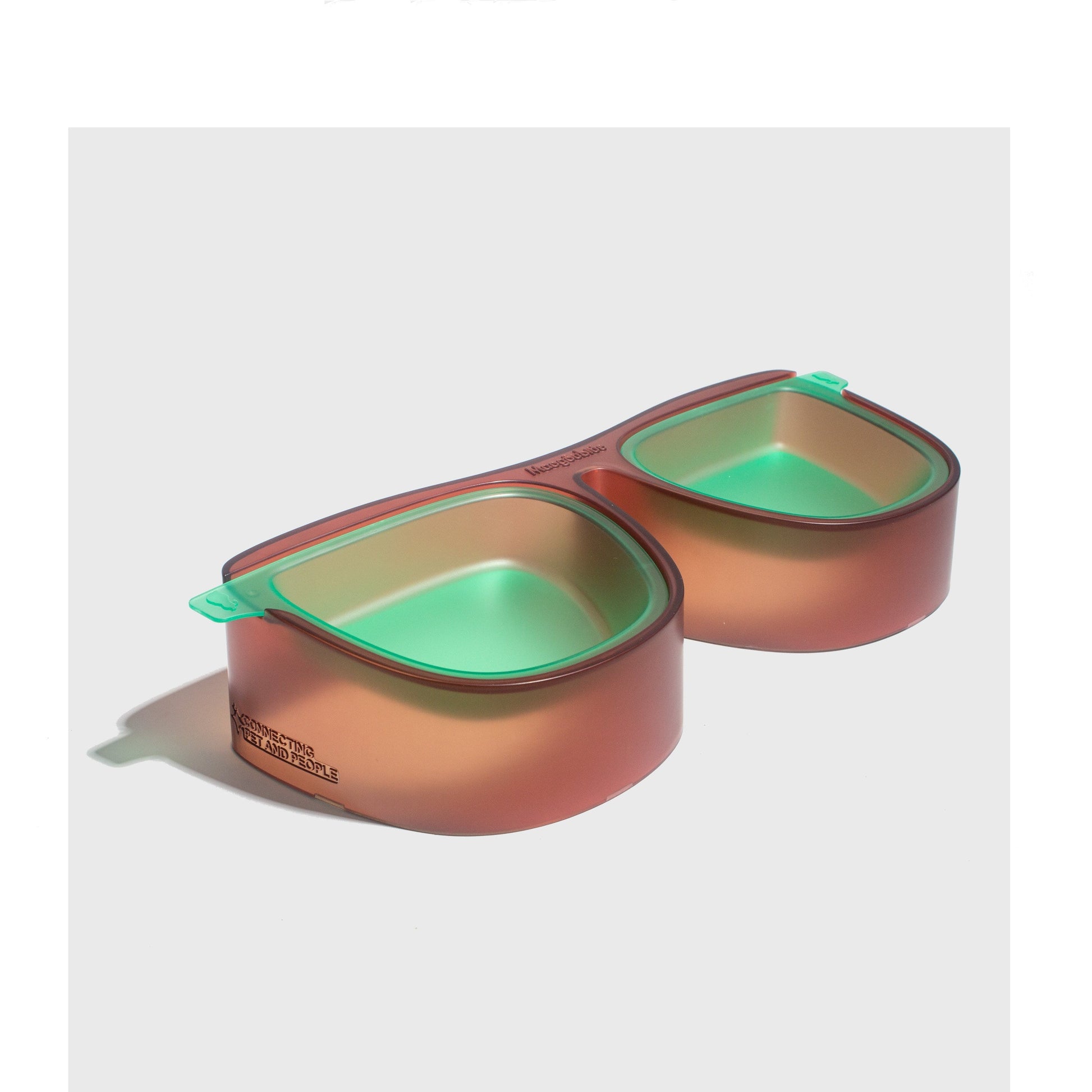KFX-5806909 Large Capacity Anti- overturning Double Bowl for Cats with Slant Design and Easy Clean Base
