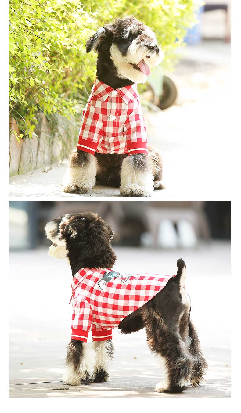 KFX-5807293 Red and White Plaid Cotton Leisure T-Shirt for Summer