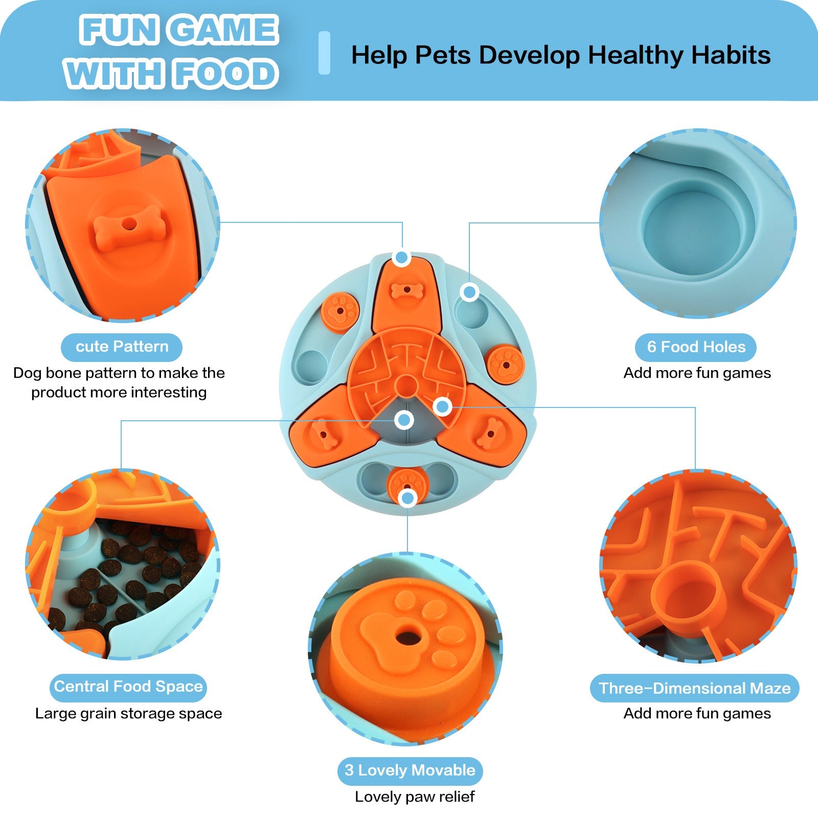 KFX-5808189 Interactive Dog Puzzle Feeder Toy for Cognitive Development and Reduced Destructive Behaviors