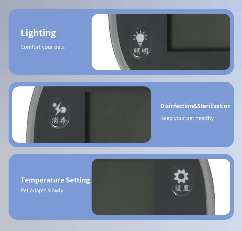 KFX-580819 Eco-Friendly 55L Automatic Smart Cat Hair Dryer with Low Noise Design for All Seasons