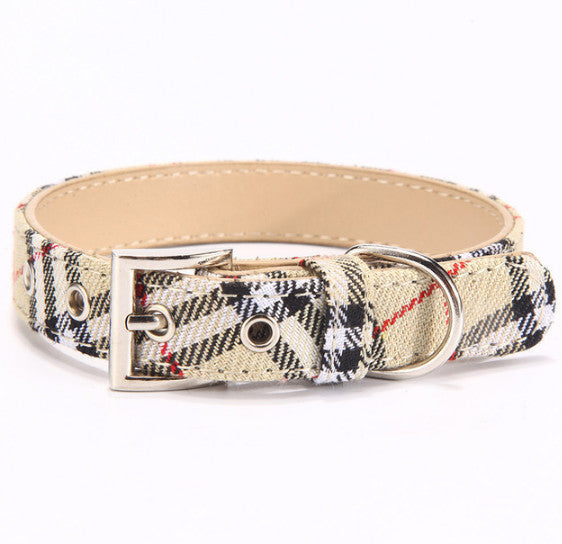 KFX-5808701 PU Leather Twill Dog Collar - Adjustable Sizes in Rose Red, Blue, Red, Yellow