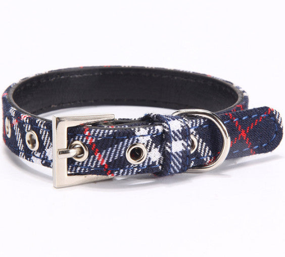 KFX-5808701 PU Leather Twill Dog Collar - Adjustable Sizes in Rose Red, Blue, Red, Yellow