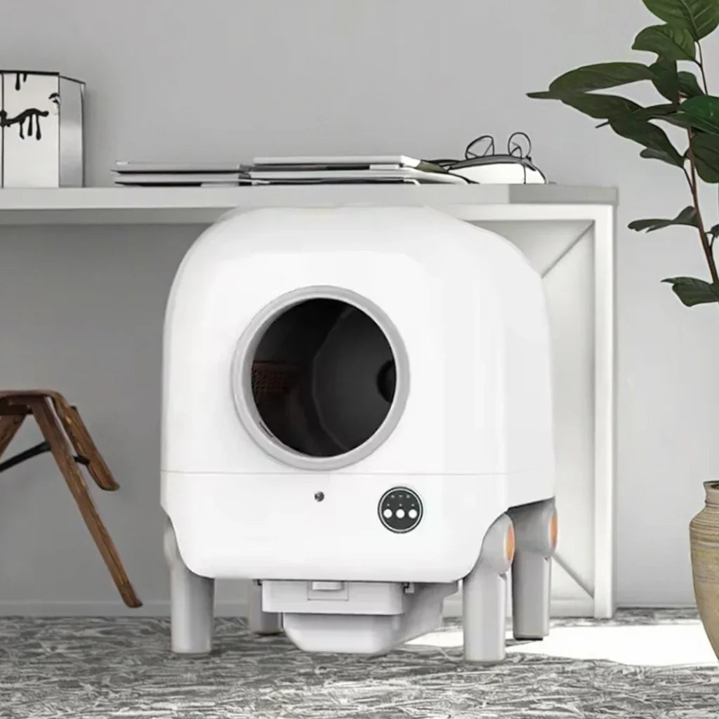 KFX-581011 Automatic XL Cat Litter Box with WiFi Control and Easy Clean Design, Stainless Steel and Plastic Construction