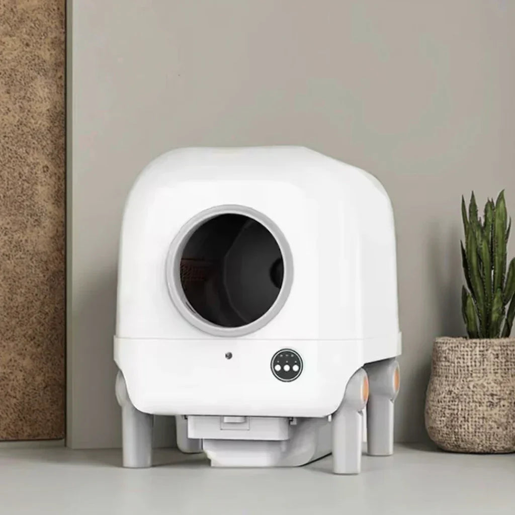 KFX-581011 Automatic XL Cat Litter Box with WiFi Control and Easy Clean Design, Stainless Steel and Plastic Construction