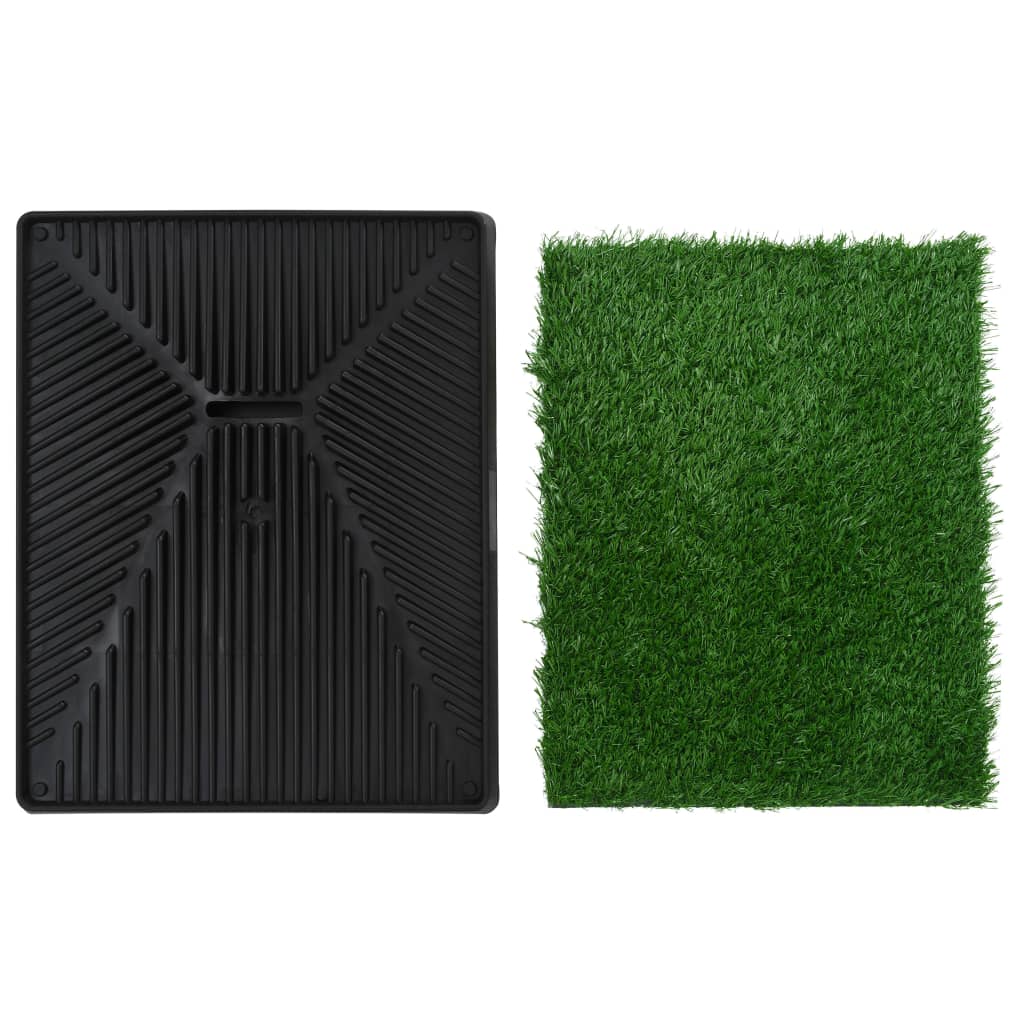 KFX-5810877 Pet Toilet with Artificial Grass Mat and Removable Tray for Easy Cleanup - 63x50 cm