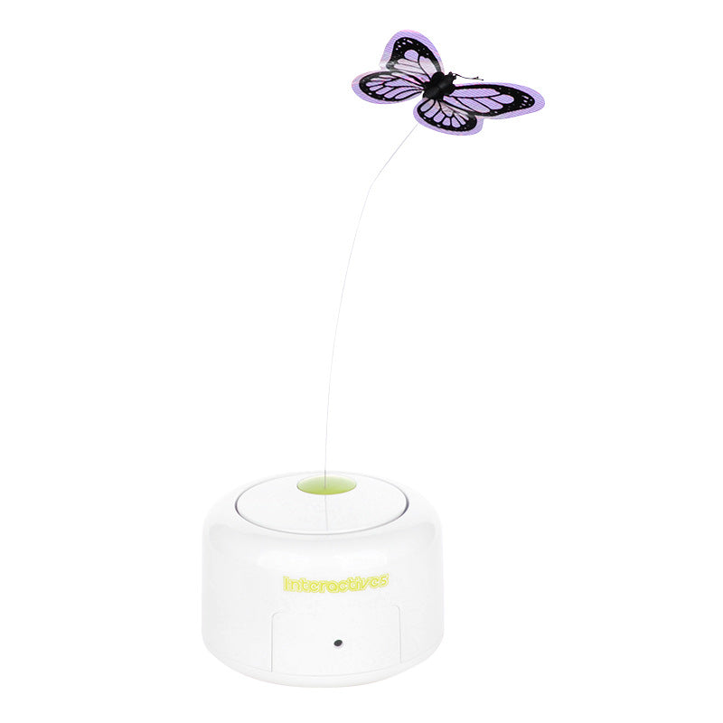KFX-5811517 Interactive 360-Degree Butterfly Cat Toy with Two Replacement Butterflies for Healthy Playtime