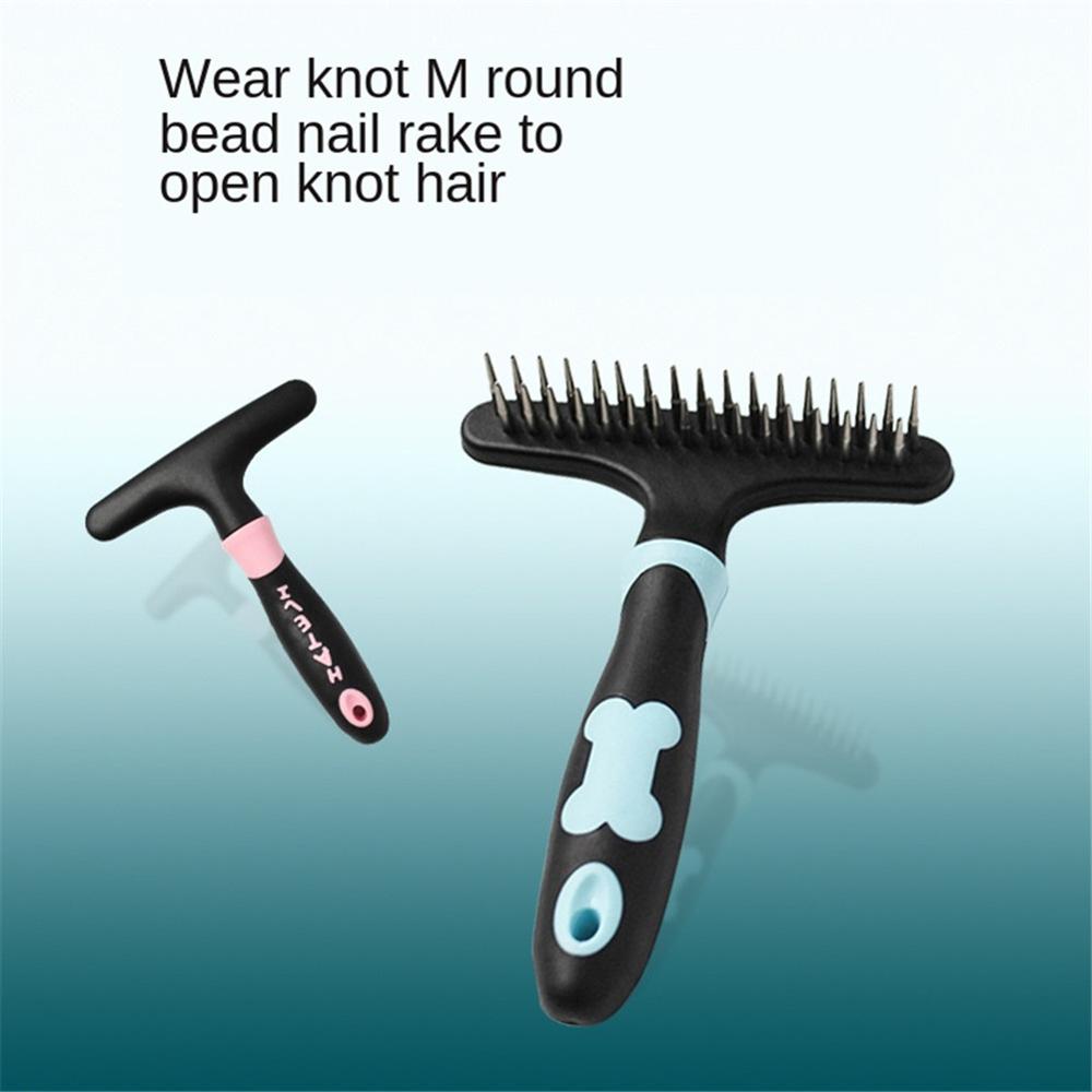 KFX-5812285 Plastic Dog Hair Removal Comb and Nail Rake - 12x15cm, Blue/Pink
