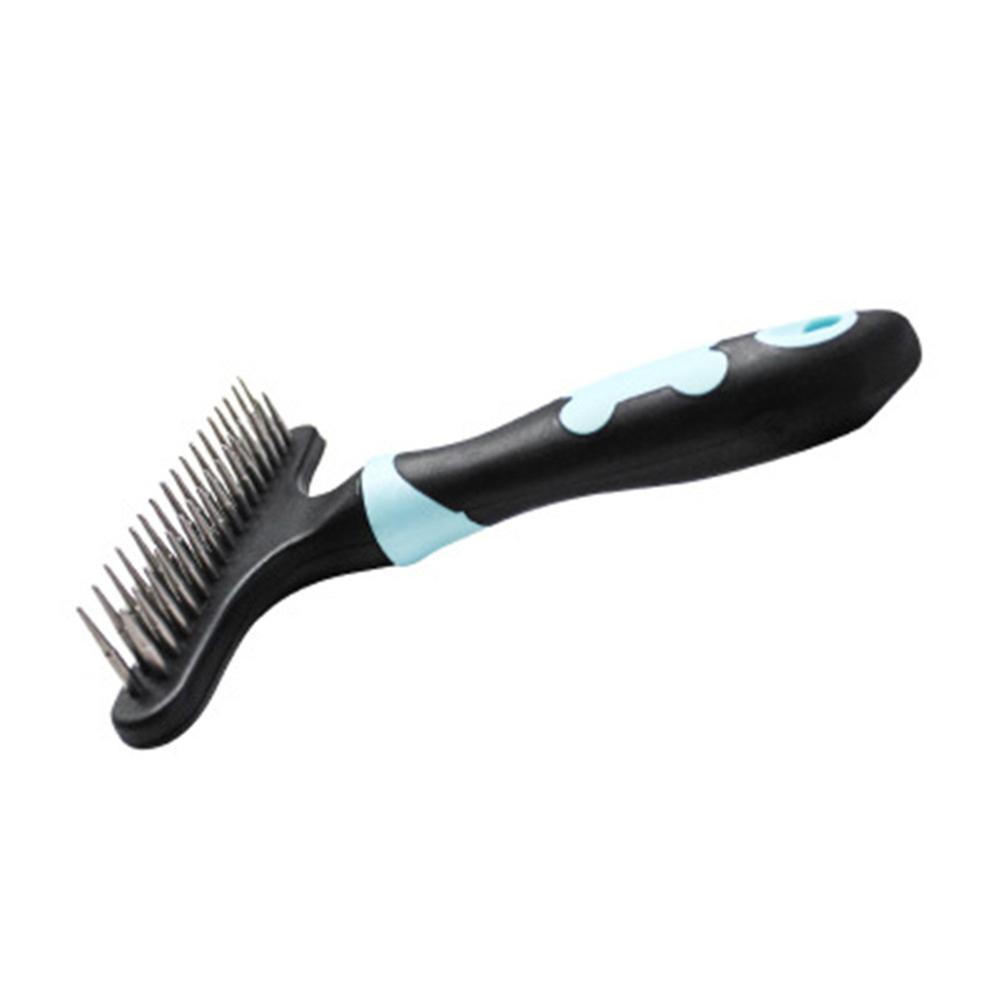 KFX-5812285 Plastic Dog Hair Removal Comb and Nail Rake - 12x15cm, Blue/Pink