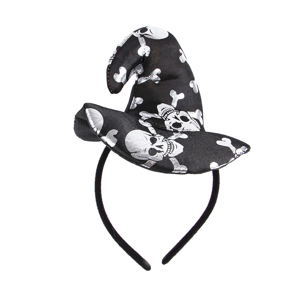 KFX-5814845 Pet Friendly Halloween Headband - Flannel Hat with Sequins and Small Balls, Available in Black, Yellow, and Green