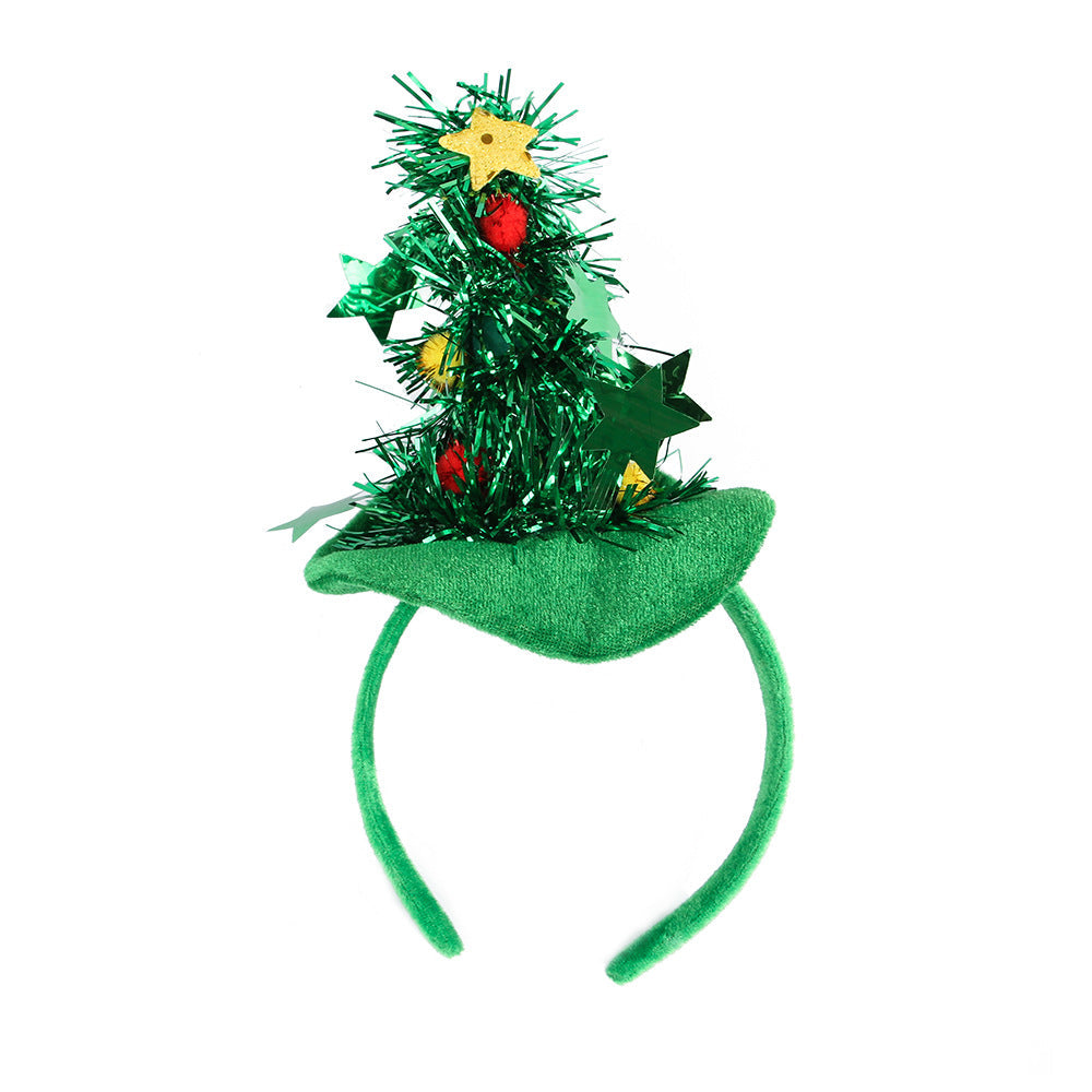 KFX-5814845 Pet Friendly Halloween Headband - Flannel Hat with Sequins and Small Balls, Available in Black, Yellow, and Green