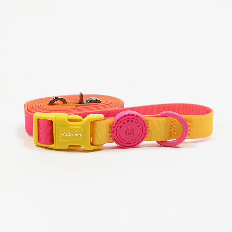 KFX-5818429 Waterproof Nylon Dog Collar with 1.5m Hand Holding Rope in Multiple Colors