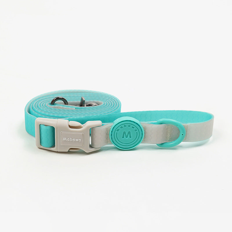 KFX-5818429 Waterproof Nylon Dog Collar with 1.5m Hand Holding Rope in Multiple Colors