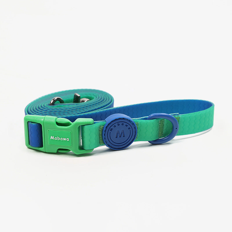 KFX-5818429 Waterproof Nylon Dog Collar with 1.5m Hand Holding Rope in Multiple Colors