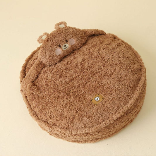 KFX-5822269 Universal Dog Kennel Mat - Polyester Pillow in Bear Print - Available in 50cm, 60cm, 80cm Diameters