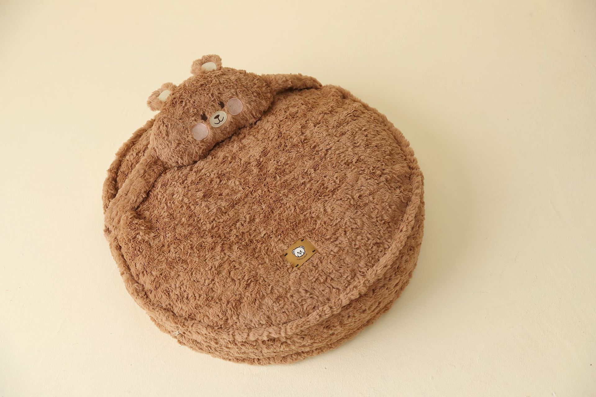 KFX-5822269 Universal Dog Kennel Mat - Polyester Pillow in Bear Print - Available in 50cm, 60cm, 80cm Diameters