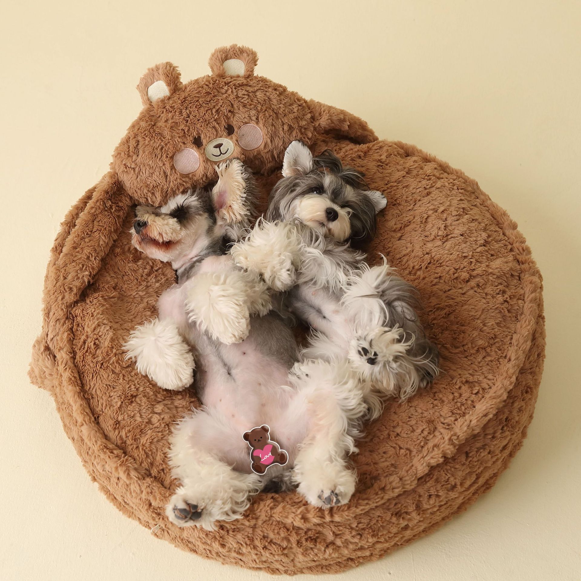 KFX-5822269 Universal Dog Kennel Mat - Polyester Pillow in Bear Print - Available in 50cm, 60cm, 80cm Diameters
