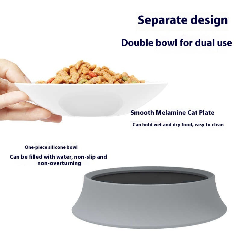 KFX-5822397 Cervical Spine Drinking Bowl for Cats - White Ceramic and Melamine Options