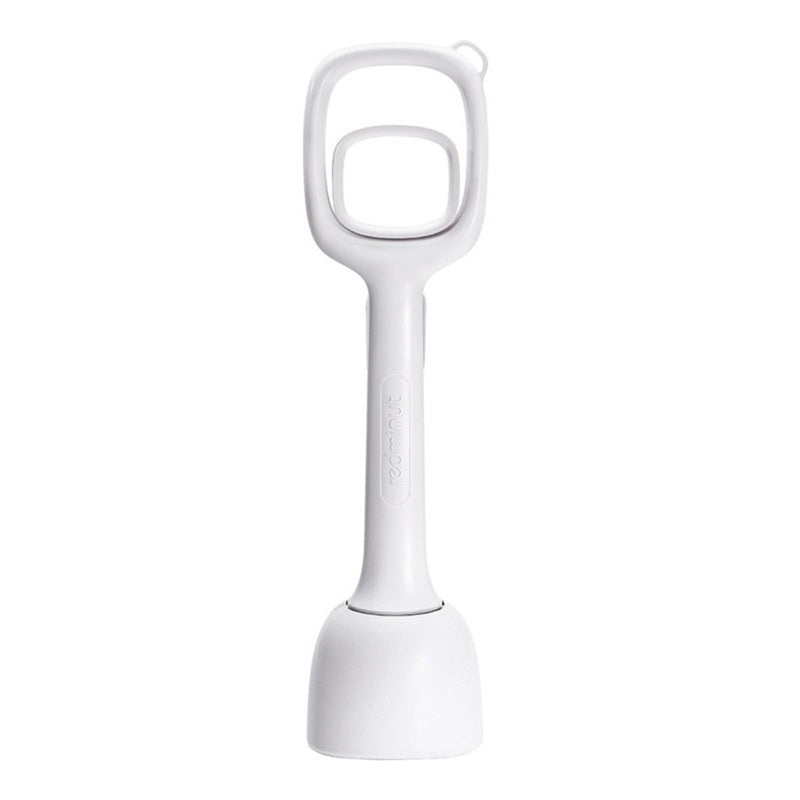 KFX-5823037 White Plastic Pooper Scooper with Clip for Easy Pet Cleanup