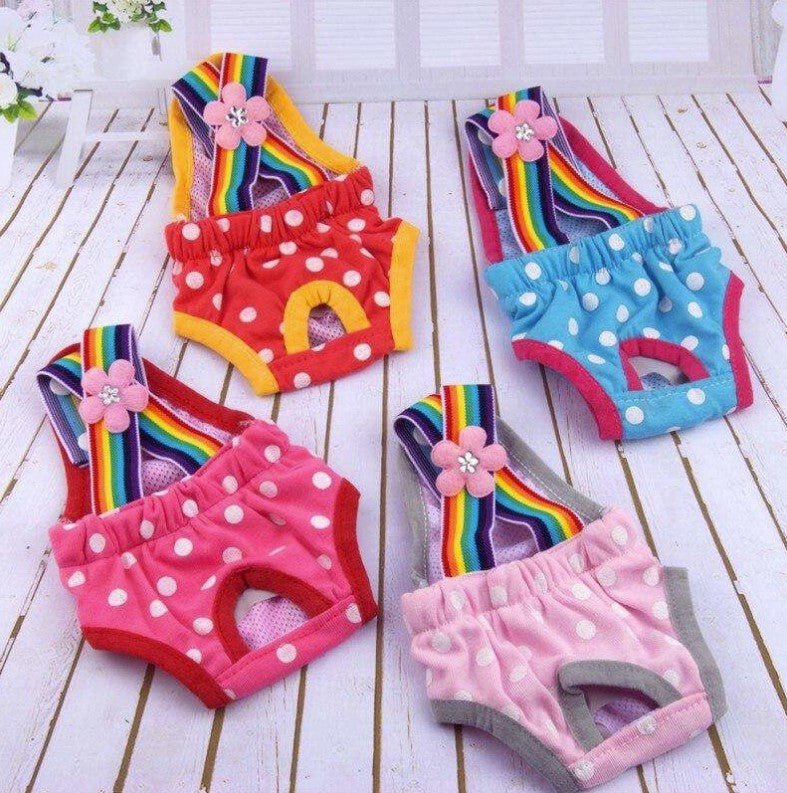 KFX-5824573 Cute Cotton Pet Printed Underwear for Female Dogs, Breathable and Comfortable Design