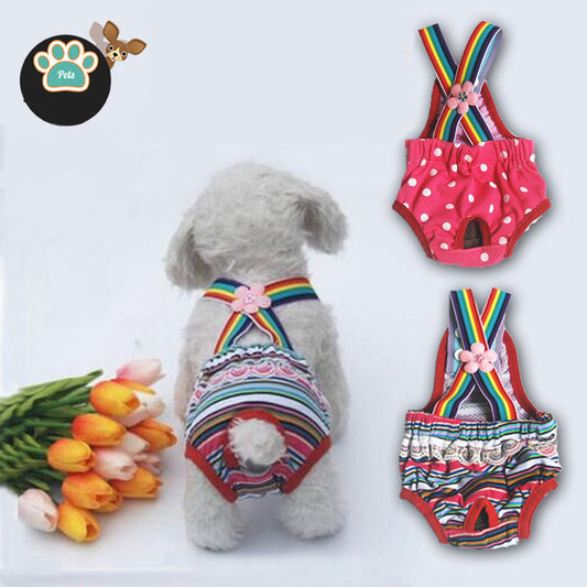 KFX-5824573 Cute Cotton Pet Printed Underwear for Female Dogs, Breathable and Comfortable Design