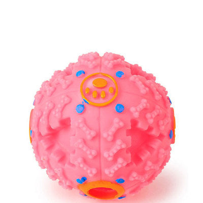 KFX-5825981 Eco-Friendly Rubber Chew Toy for Dogs - Squeaky Sound Dispenser Ball in Black, Rose Red, and Blue