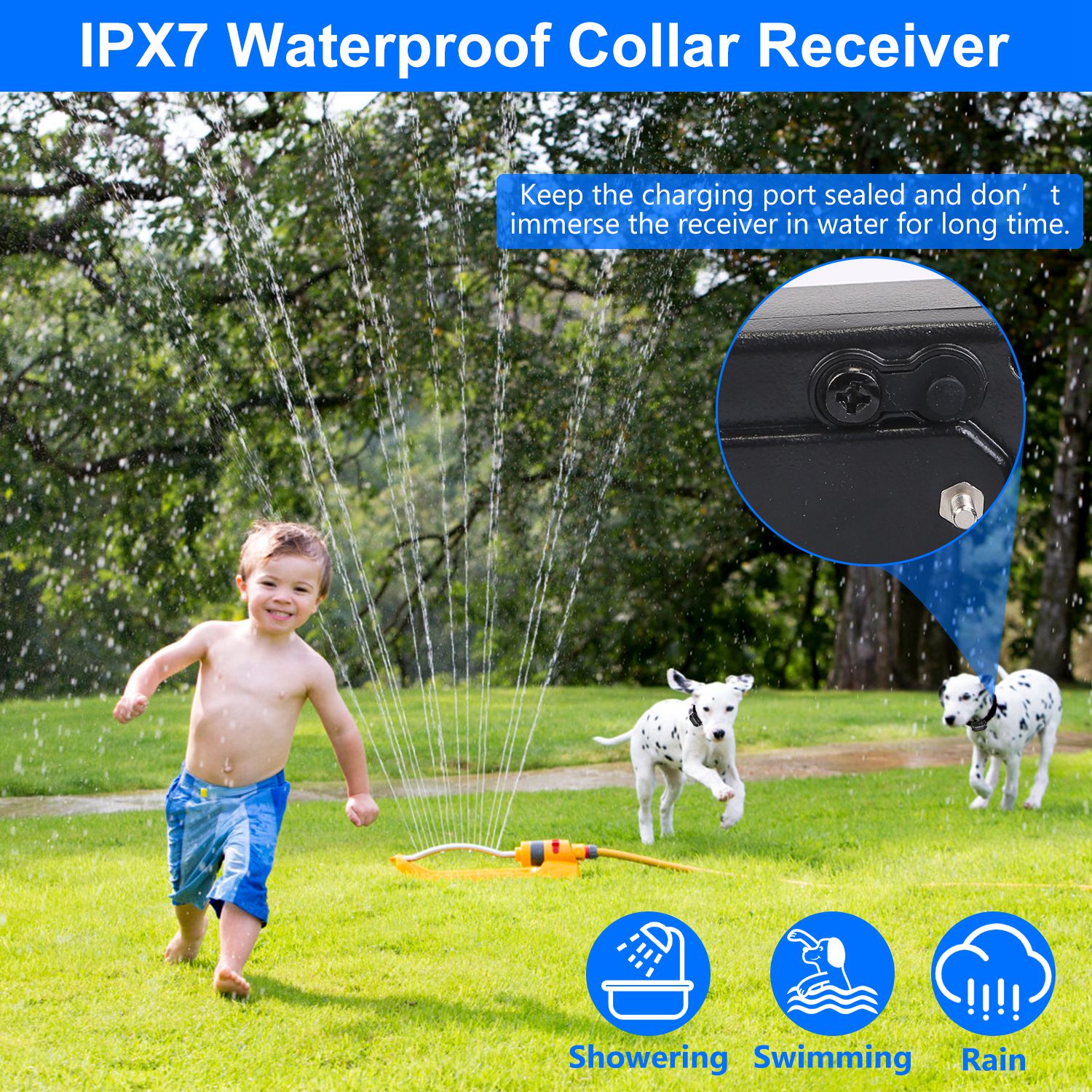 KFX-5827645 Wireless Electric Dog Fence System with Adjustable Boundary & Collar for Small to Large Dogs