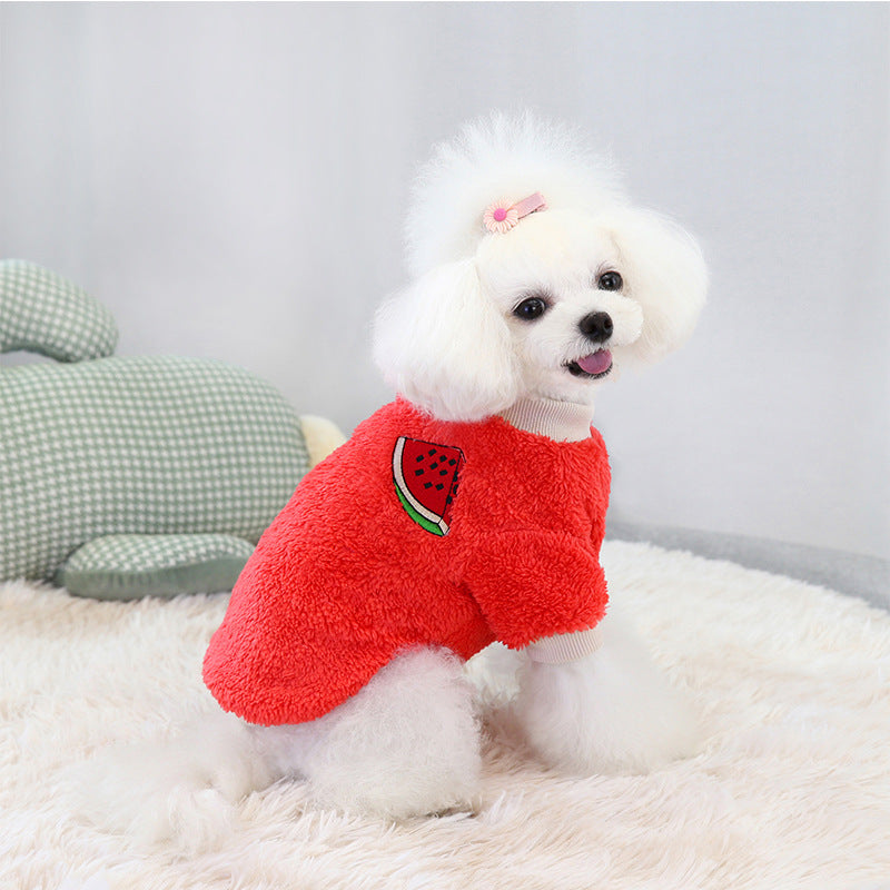 KFX-5828541 Cozy Two-Legged Fleece Sweater for Small and Medium Pets in Vibrant Colors