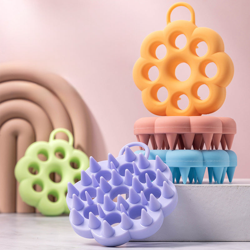 KFX-5829437 Pet Hair Care Device - Dual Use Silicone Hair Wash Comb & Massage Brush for Fatigue Relief