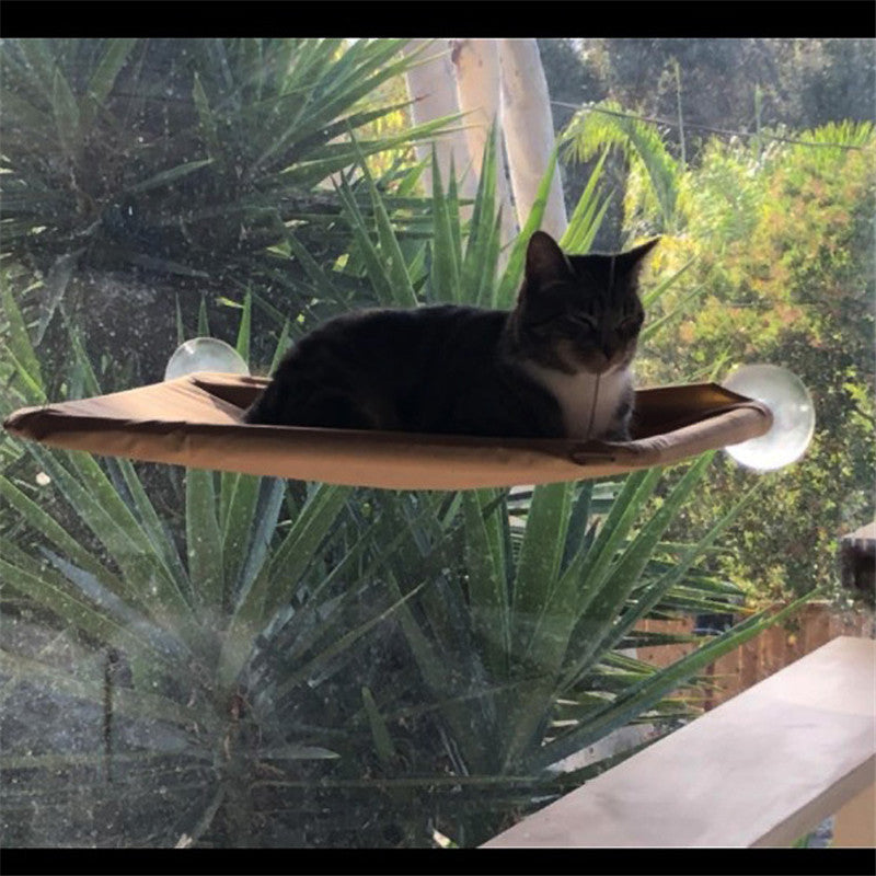 KFX-5829565 Suction Cup Cat Hammock Pet Bed with Removable Washable Cushion - Supports Up to 20kg