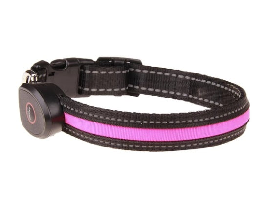 KFX-5829949 Luminous Dog Collar with Adjustable Lengths (S: 28CM-40CM, M: 33CM-50CM, L: 38CM-60CM)