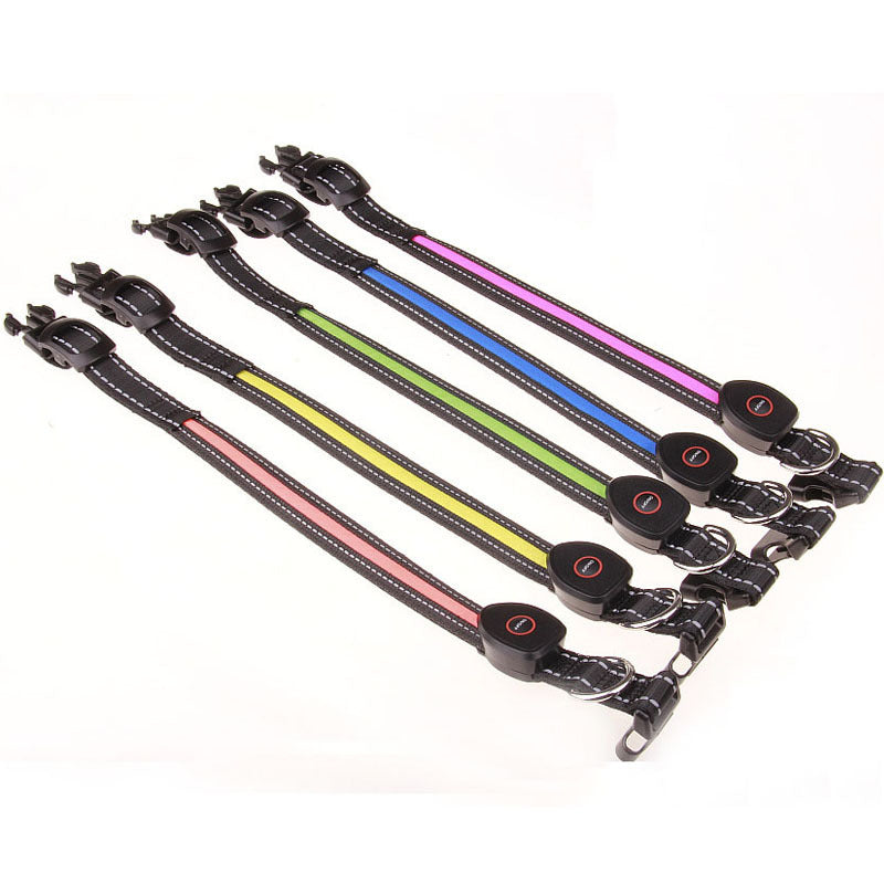 KFX-5829949 Luminous Dog Collar with Adjustable Lengths (S: 28CM-40CM, M: 33CM-50CM, L: 38CM-60CM)