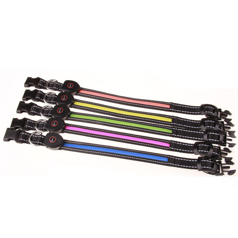 KFX-5829949 Luminous Dog Collar with Adjustable Lengths (S: 28CM-40CM, M: 33CM-50CM, L: 38CM-60CM)